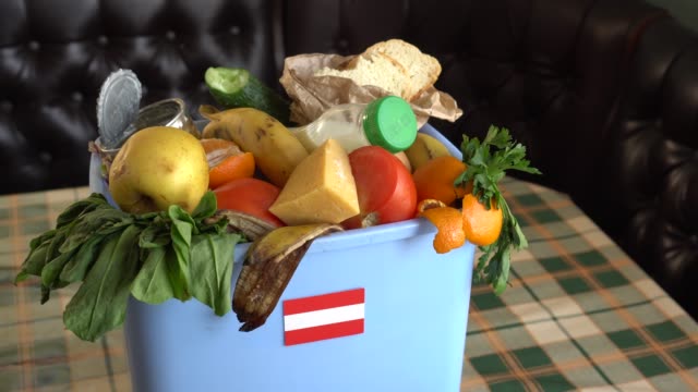 Food waste in Trash Can. The problem of food waste in Austria