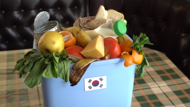 Food waste in Trash Can. The problem of food waste in South Korea