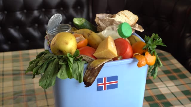 Food waste in Trash Can. The problem of food waste in Iceland