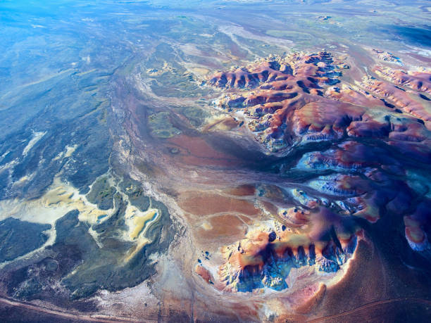 Colored chalk formations in Akzhar mountains, Kazakhstan.