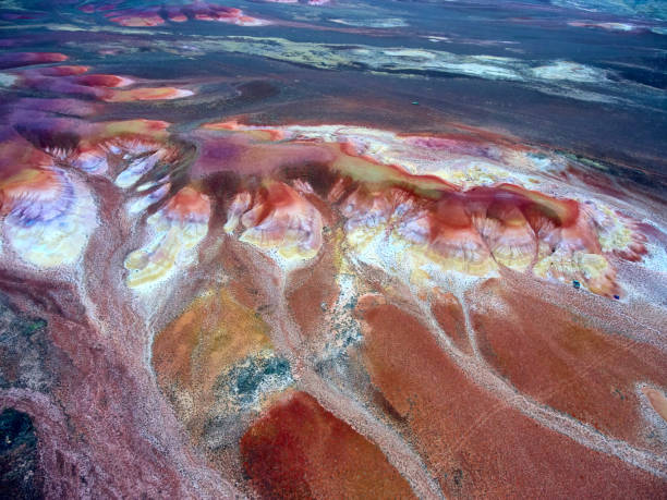 istock Colored chalk formations in Akzhar mountains, Kazakhstan. 1140053022