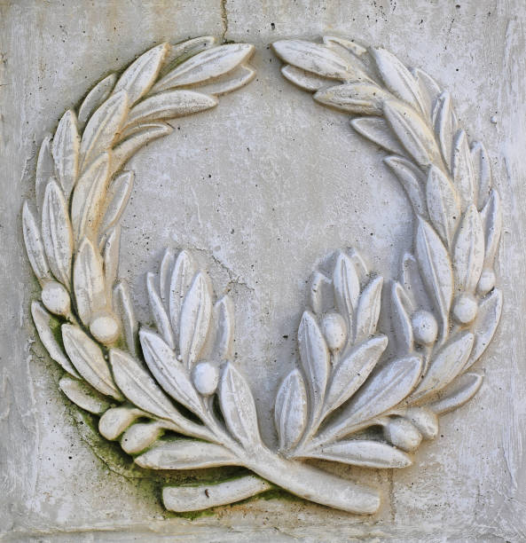 istock Floral ornament sculpture on stone. 1140053072