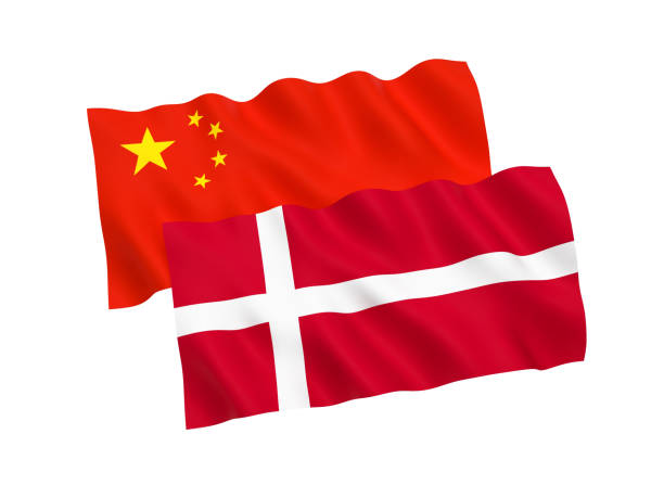 istock Flags of Denmark and China on a white background 1140053121