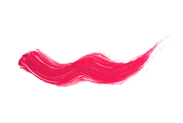 Smear of pink paint isolated on white background.