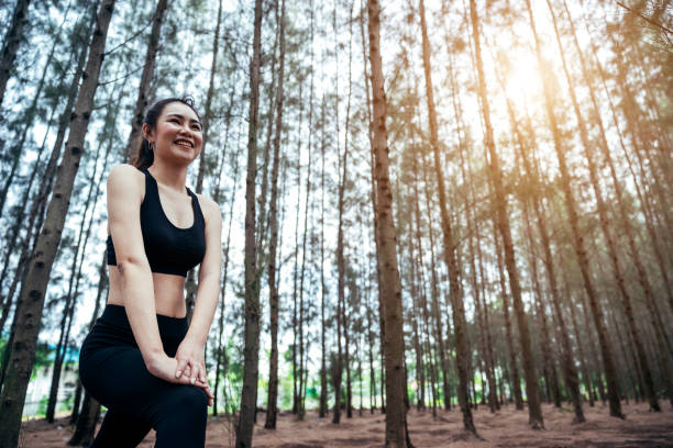 istock Asian girl is exercising at the weekend 1140055253
