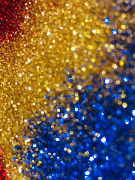 istock Gold blue Christmas defocussed light abstract background 1140056119