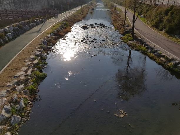 walkways in the city along the river