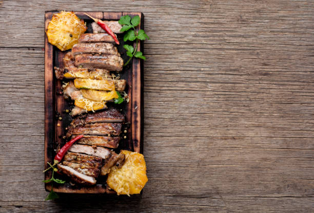 Piece of cooked beef steak