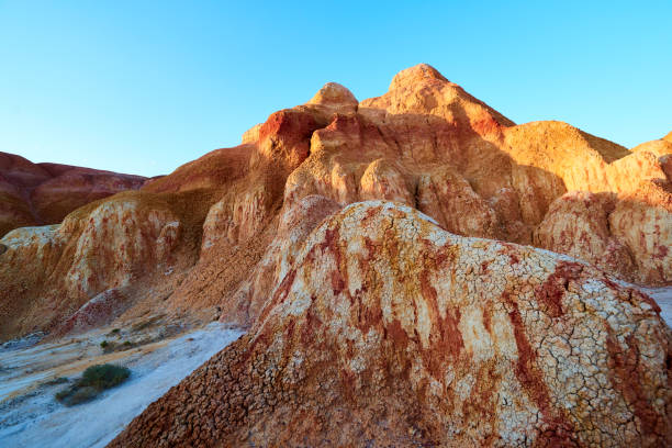 istock Colored chalk formations in Akzhar mountains. 1140062901