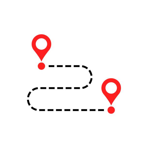 Move location icon in flat style. Pin gps vector illustration on white isolated background. Navigation business concept. Move location icon in flat style. Pin gps vector illustration on white isolated background. Navigation business concept. map markers and pins stock illustrations
