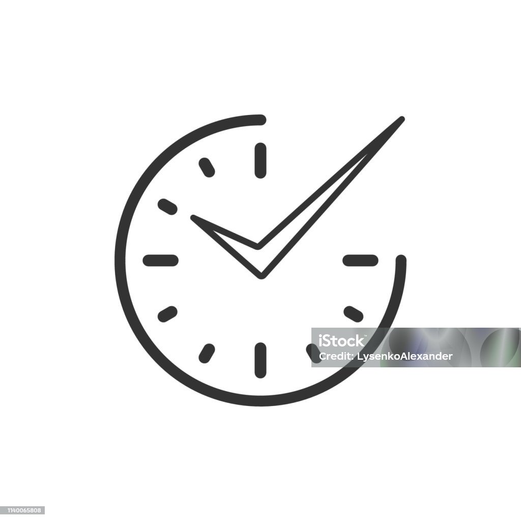 Real time icon in flat style. Clock vector illustration on white isolated background. Watch business concept. Beginnings stock vector