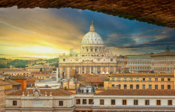 istock Rome city Vatican skyline view 1140067942