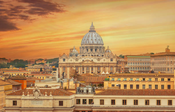 istock Rome city Vatican skyline view 1140068752