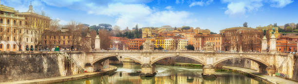 istock Vittorio Emanuele famous bridge in Rome, Italy 1140068784