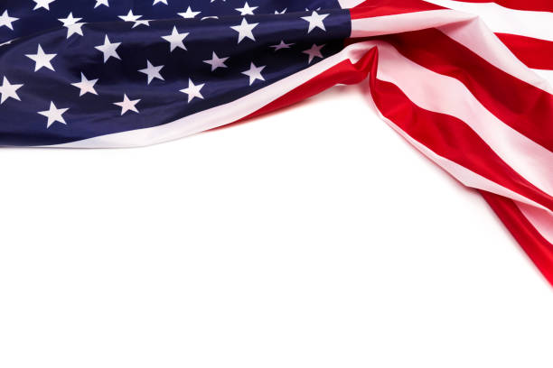 istock american flag isolated on white background - Image 1140068792