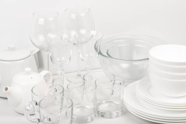 istock Set of white dishes . table wear - Image 1140068799