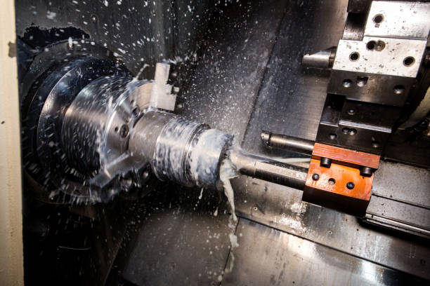 istock Close up of CNC machine at work 1140068886
