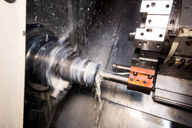 istock Close up of CNC machine at work 1140068893