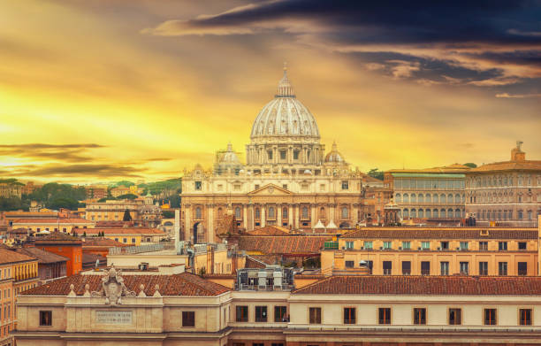 istock Rome city Vatican skyline view 1140069124