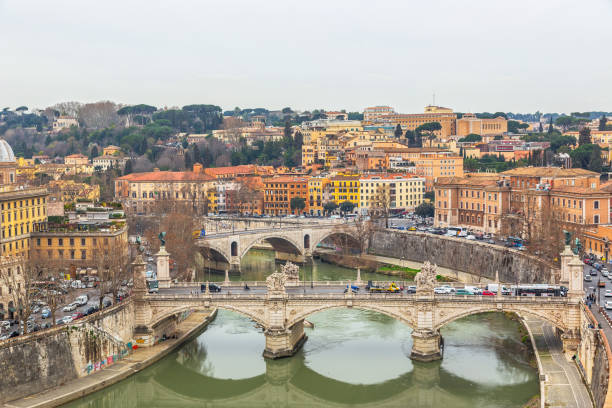 istock Vittorio Emanuele famous bridge in Rome, Italy 1140069149