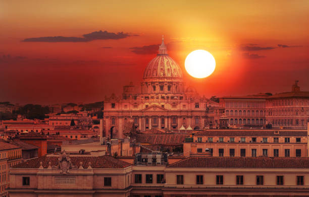 istock Rome city Vatican skyline view 1140069213