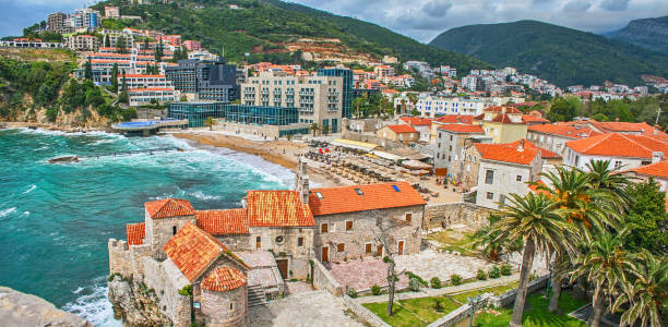 istock Old town in Budva Montenegro 1140069356