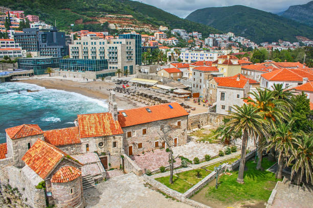istock Old town in Budva Montenegro 1140069945