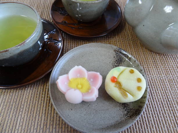 istock sakura and butterfly Japanese sweets 1140070373