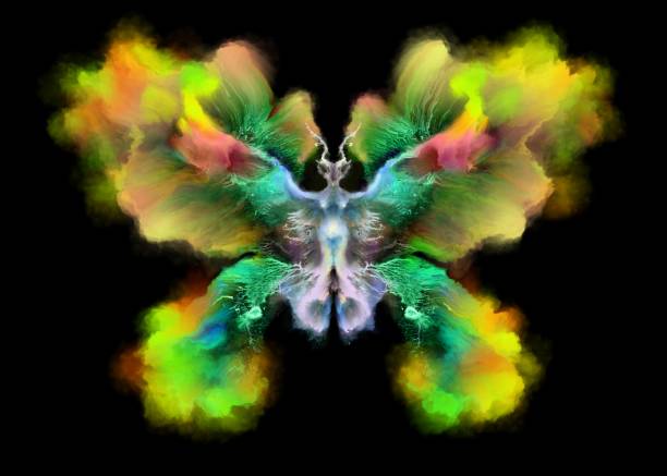 환상적인 그린 나비 - spring abstract insect dreams stock illustrations