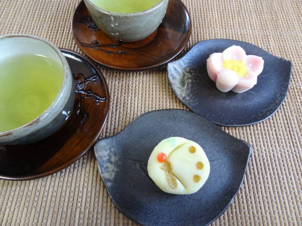 istock sakura and butterfly Japanese sweets 1140070487