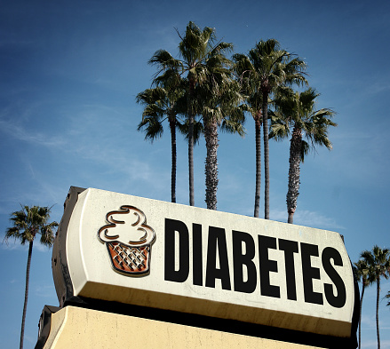 diabetes sign with ice cream cone