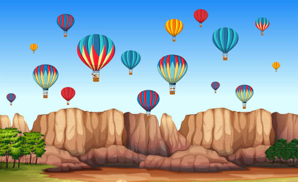 A beautiful cappadocia scene A beautiful cappadocia scene illustration cappadocia balloon stock illustrations