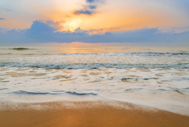 istock Tropical sea beach at sunrise 1140075949