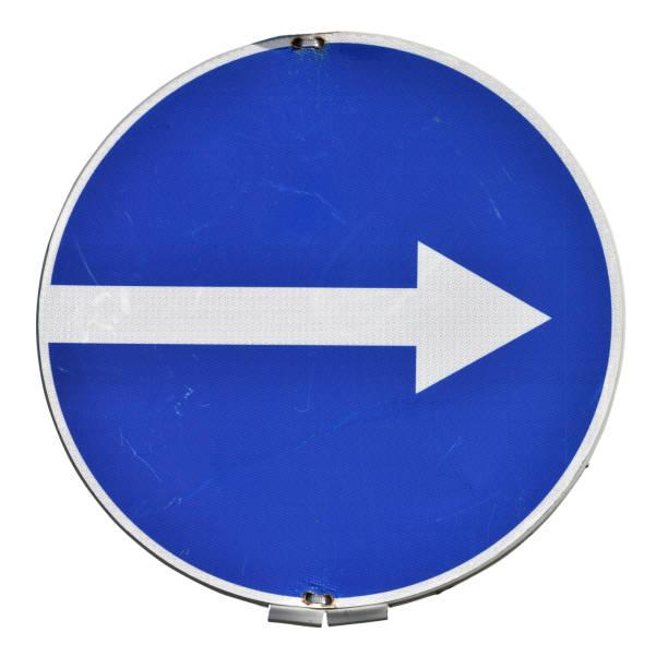 istock Direction arrow, old road sign isolated 1140078236