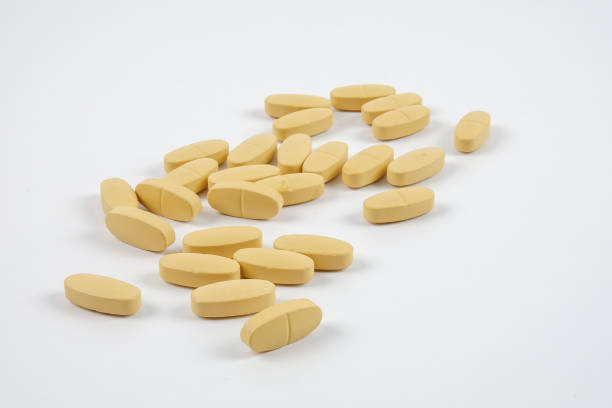 istock Close-Up Of Medicines Over White Background 1140081349