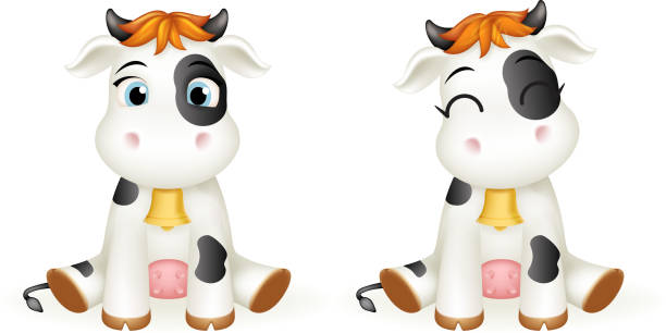 istock Baby little cow 3d cute calf toy cub cartoon character design vector illustration 1140081546