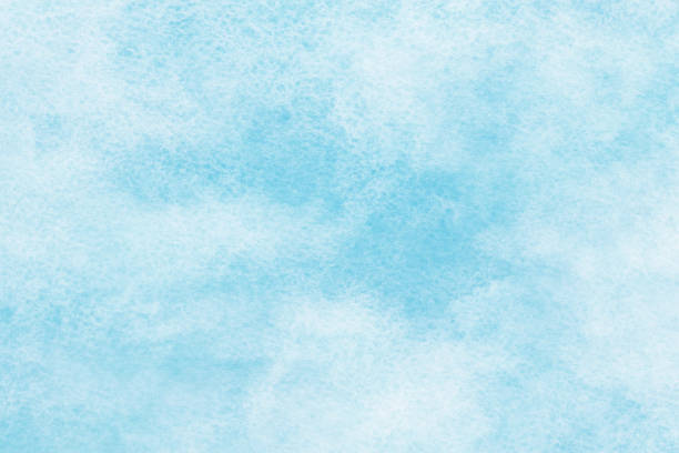 パステルカラーブルースカイ抽象または水彩絵の具の背景 - 水彩画 ストックフォトと画像