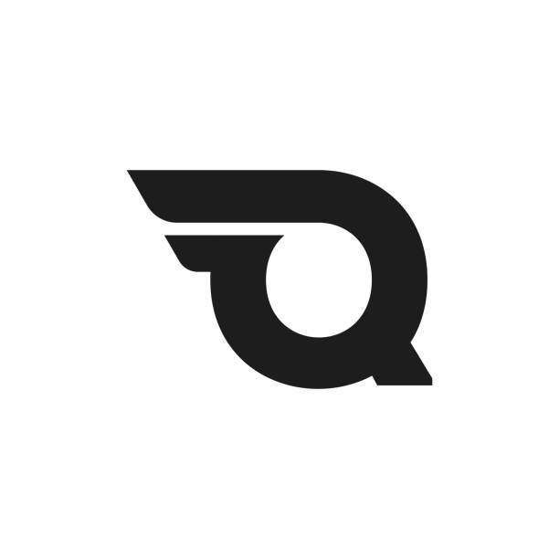 Vector Logo Letter Q Double Wing Modern Vector Logo Letter Q. Q Letter Design Vector Double Wing letter q stock illustrations
