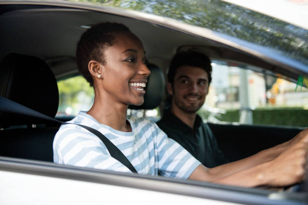 istock Happy couple in a car 1140093445