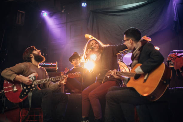 istock Music band performing in nightclub 1140096880