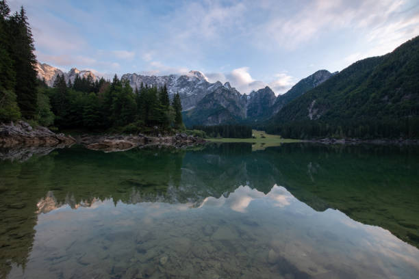 istock Before sunset at Fusine lake 1140096961
