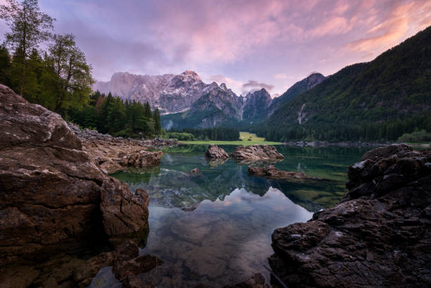 istock Beautiful lake and Mangart 1140096990