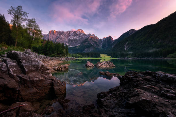 istock Beautiful summer evening at Fusine 1140097025
