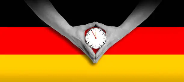 diamond hand gesture with german flag, eleven fifty-five