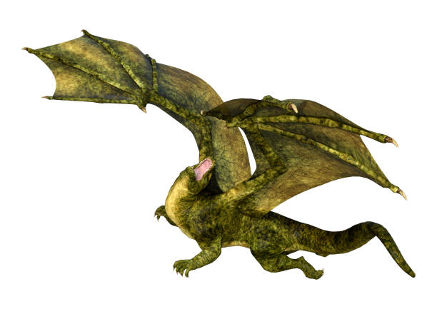 istock 3D illustration fantasy dragon on white 1140101340