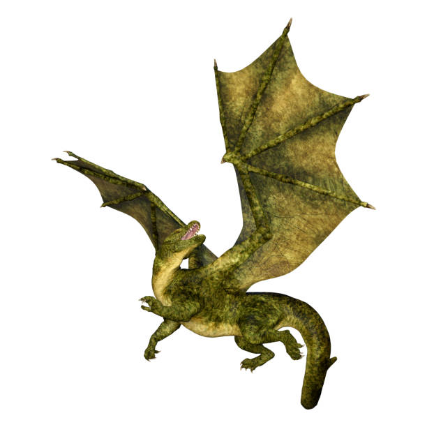 istock 3D illustration fantasy dragon on white 1140101346