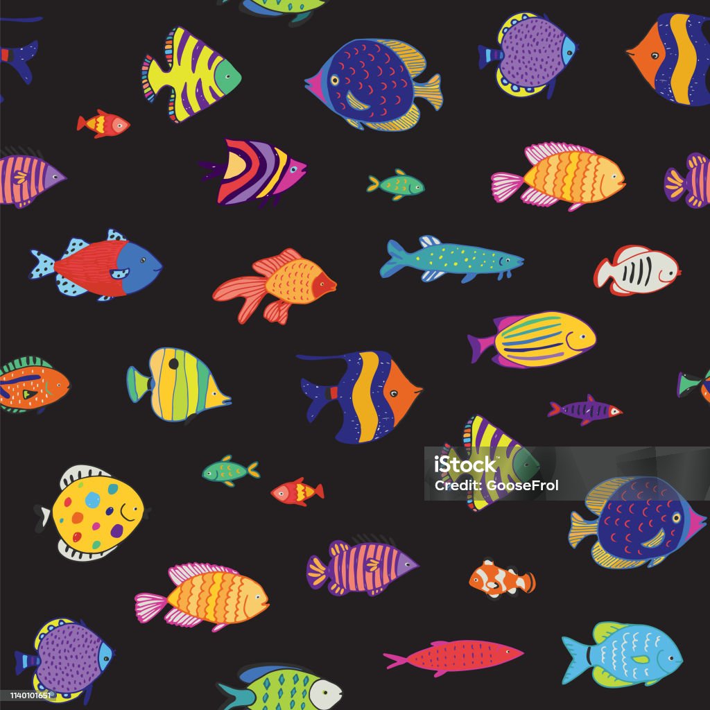 Crazy Fish Patterns Fish Pattern Stock Illustration - Download Image Now - Finding, Animal ...