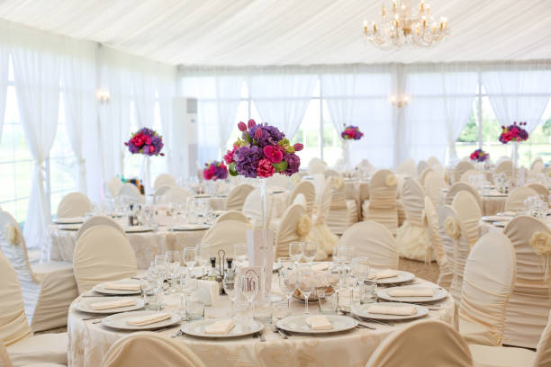 istock Beautifulrestaurant prepared for wedding 1140103035