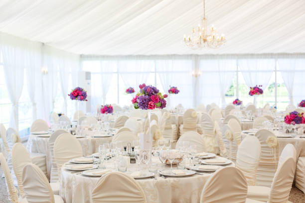 istock Beautifulrestaurant prepared for wedding 1140103041
