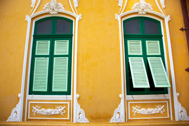 istock Classic retro and vintage yellow building 1140104058